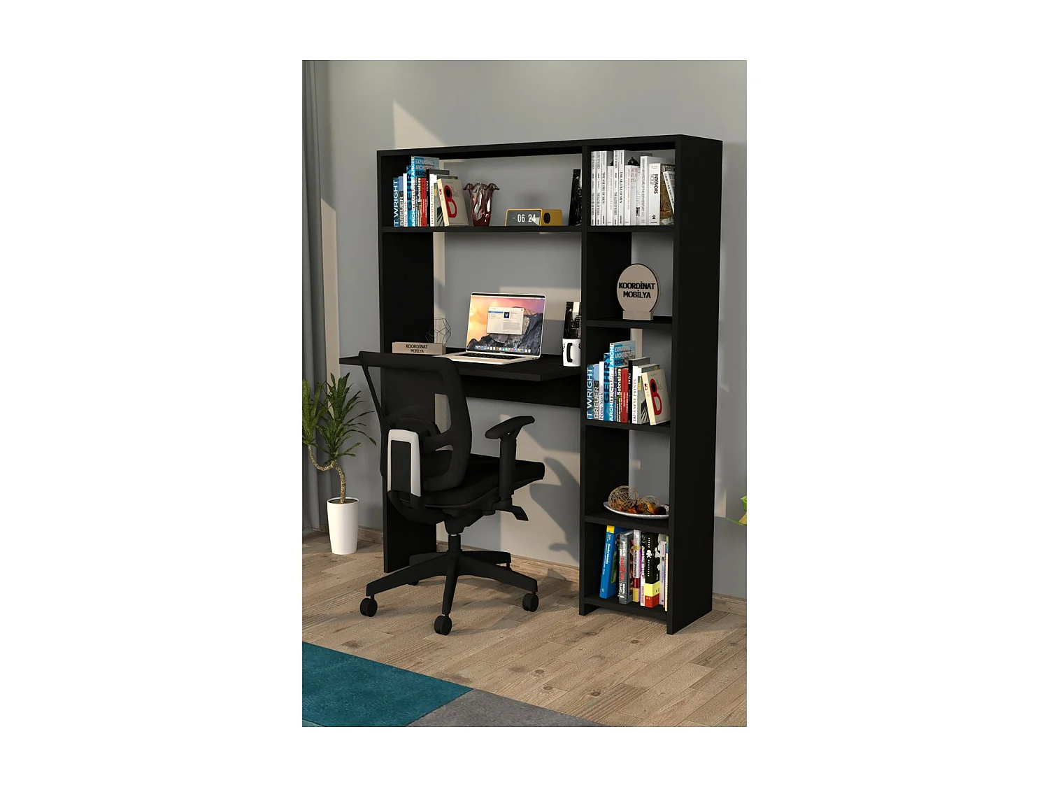 Biurko Reagan, Czarny, 40x114x140 cm, Epikasa