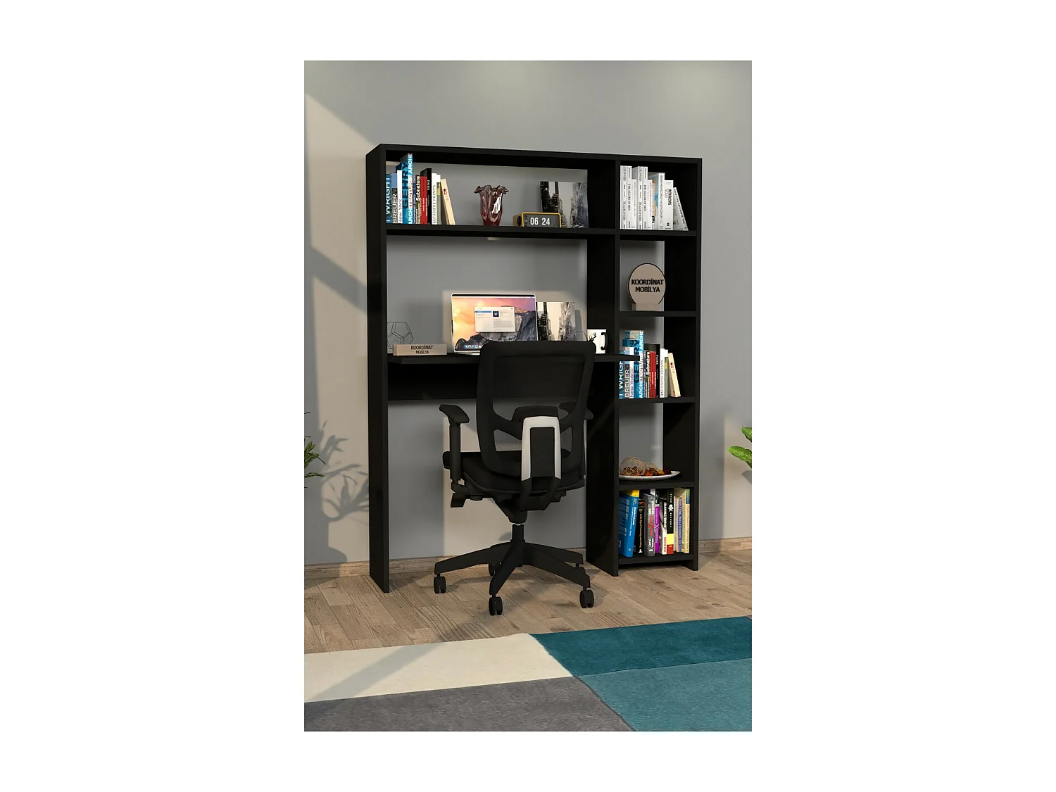 Biurko Reagan, Czarny, 40x114x140 cm, Epikasa