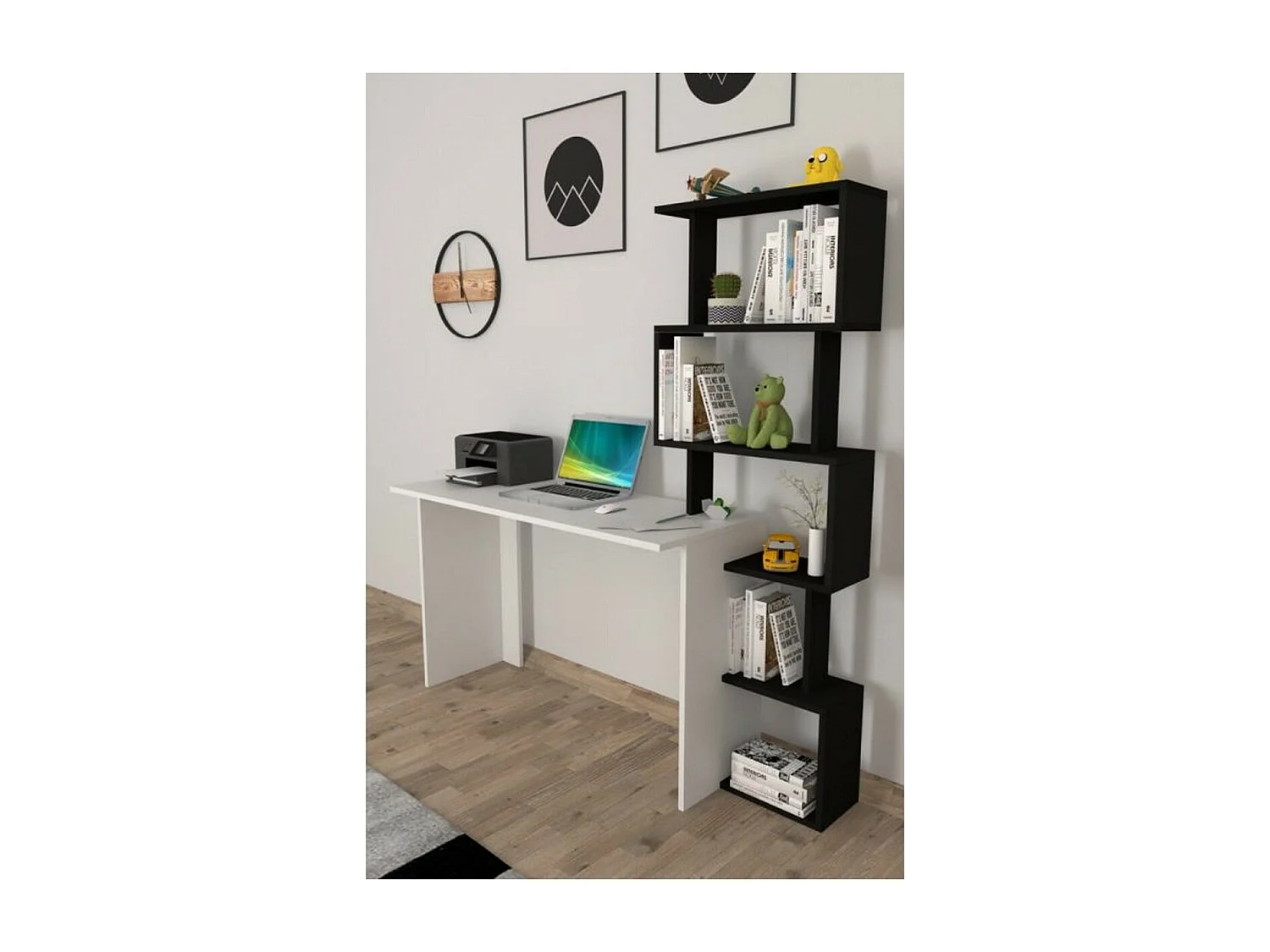 Bureau Moderne Nicholas, Blanc, 45x150x159 cm, Epikasa