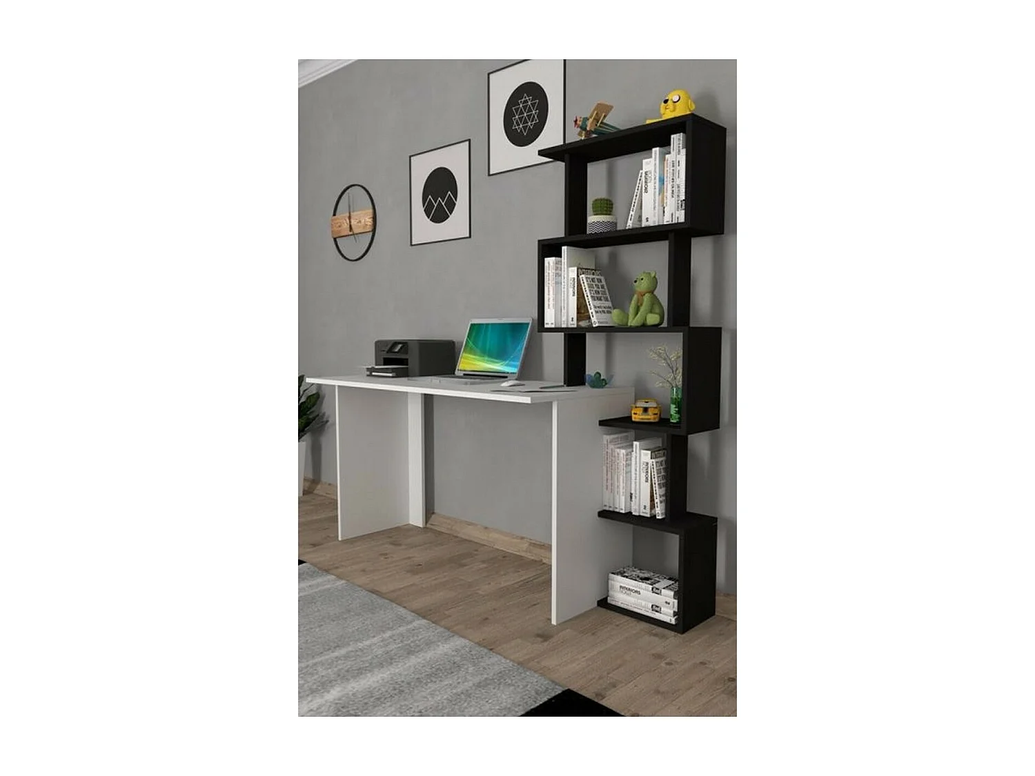 Bureau Moderne Nicholas, Blanc, 45x150x159 cm, Epikasa