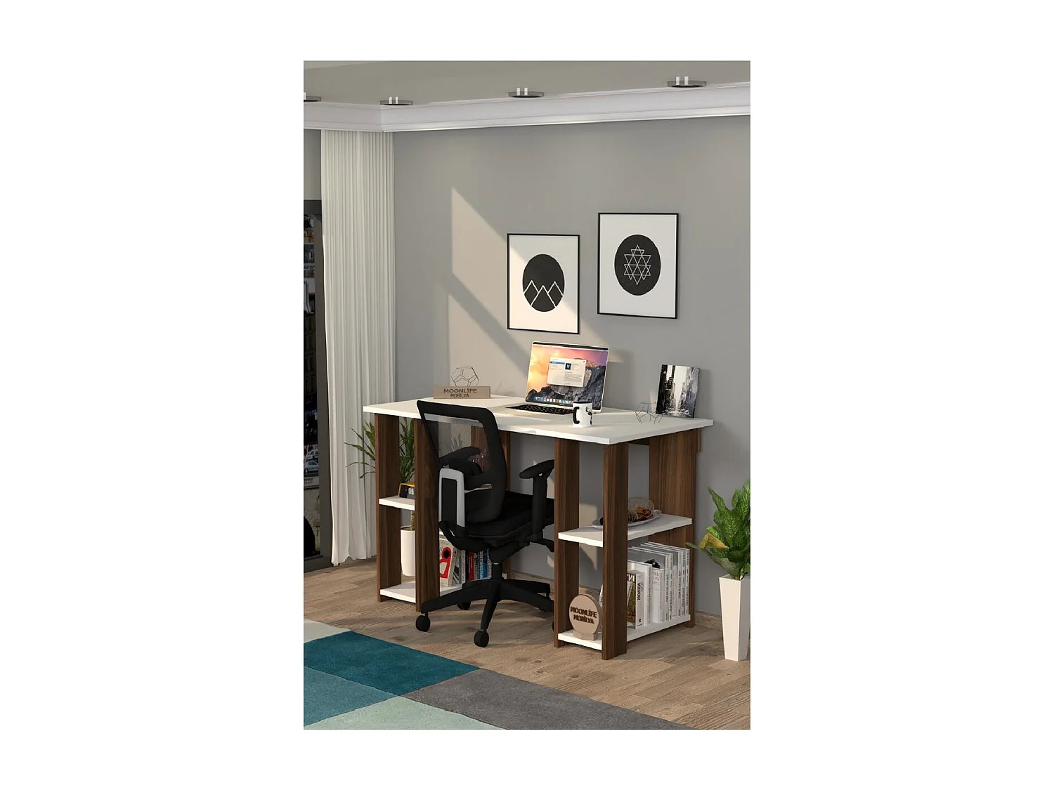 Secretária Sarah, Castanho, 50x120x75 cm, Epikasa