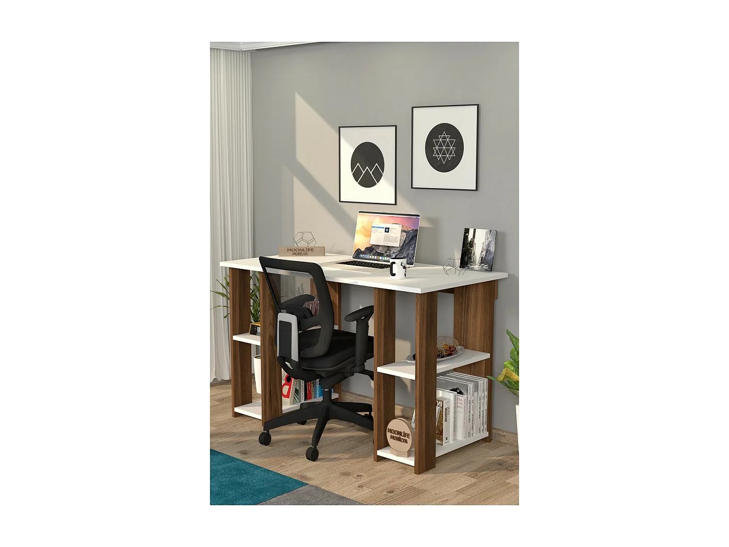 Secretária Sarah, Castanho, 50x120x75 cm, Epikasa