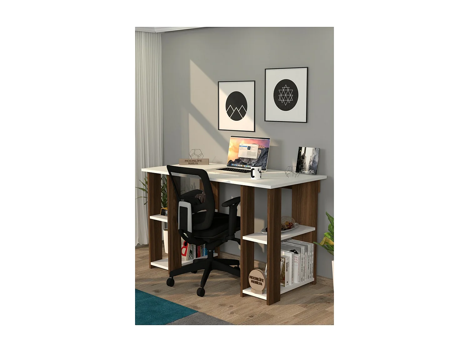 Secretária Sarah, Castanho, 50x120x75 cm, Epikasa