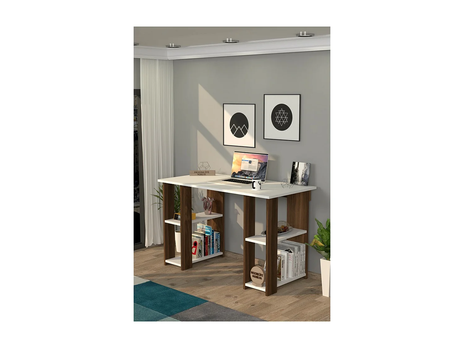 Secretária Sarah, Castanho, 50x120x75 cm, Epikasa