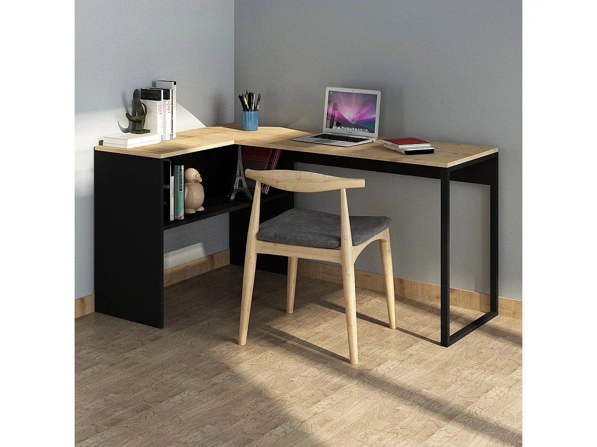 Bureau Moderne Kastilya, Noir, 150x100x74 cm, Epikasa