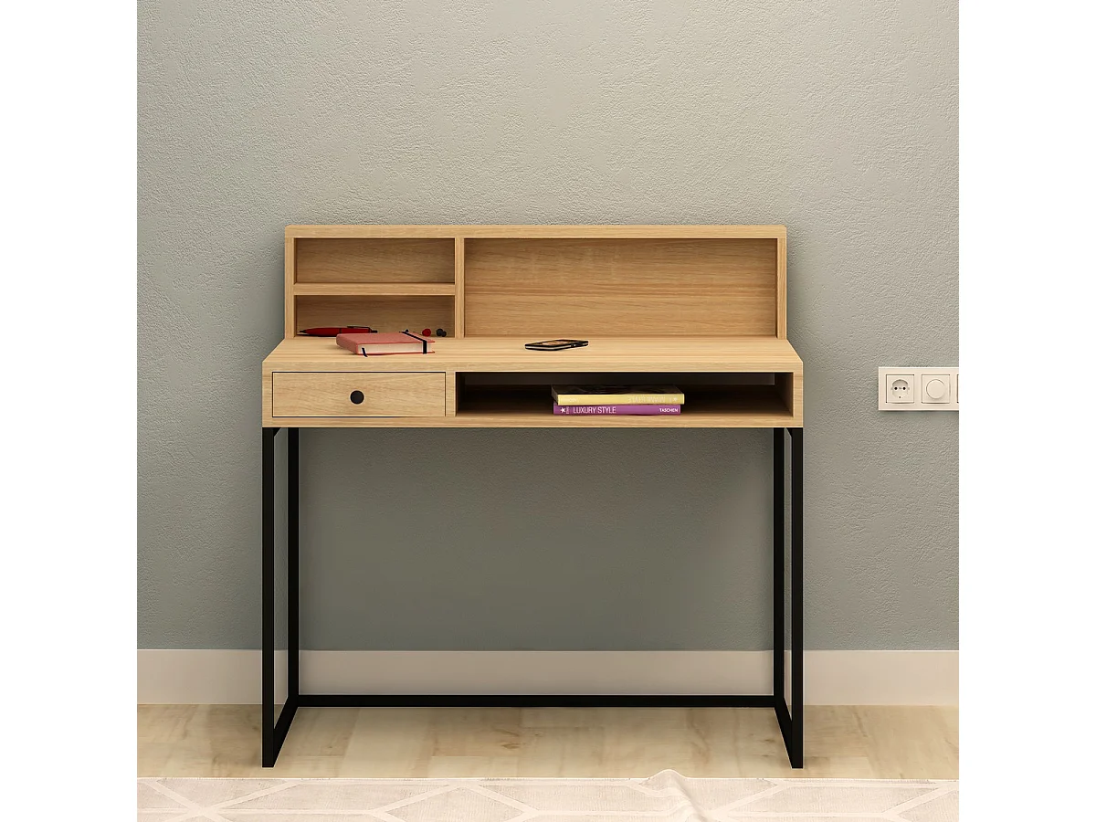 Biurko Nasus, Brązowy, 100x60x97 cm, Epikasa