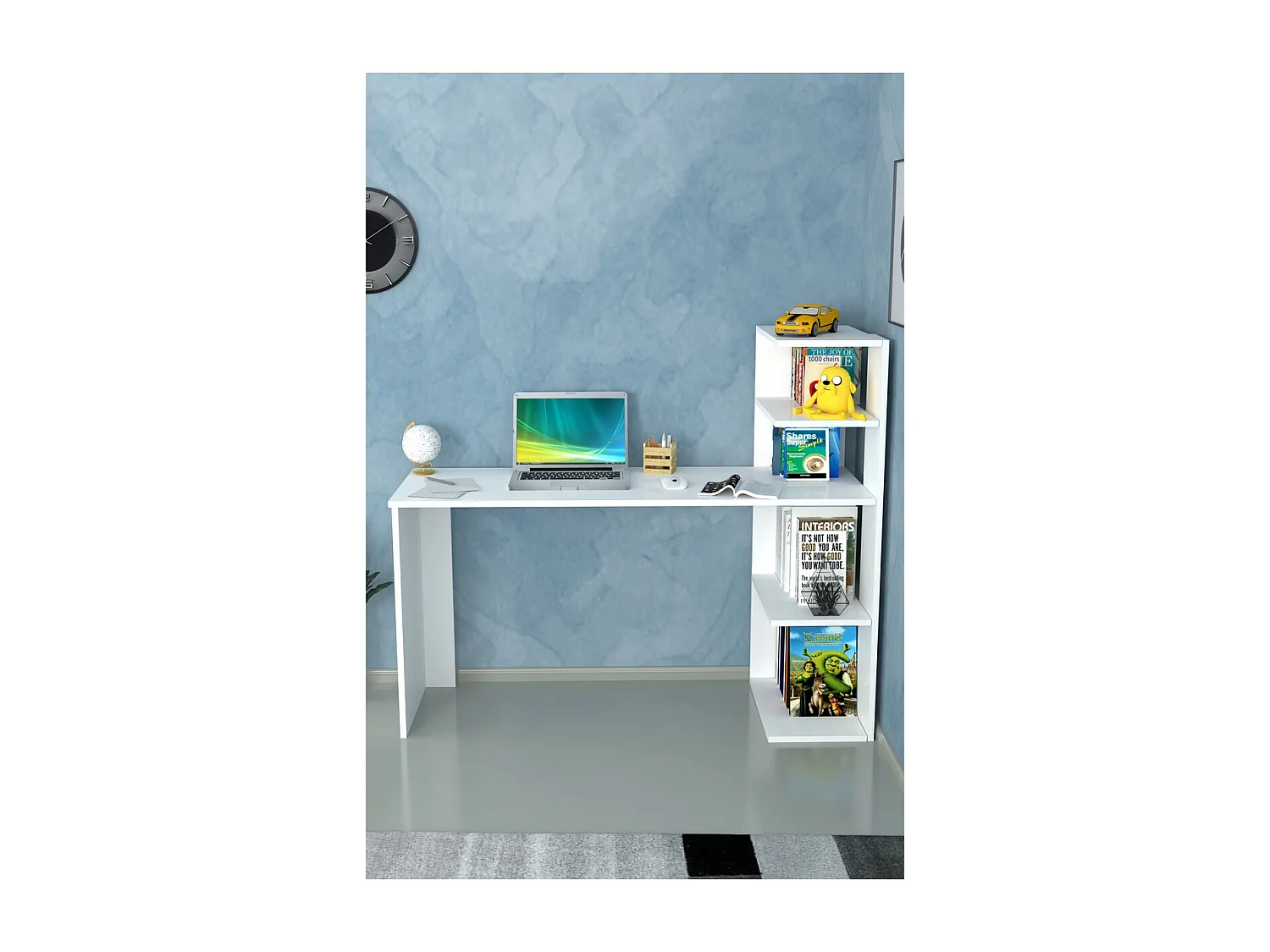 Bureau Audrey, Wit, 50x75x120 cm, Epikasa