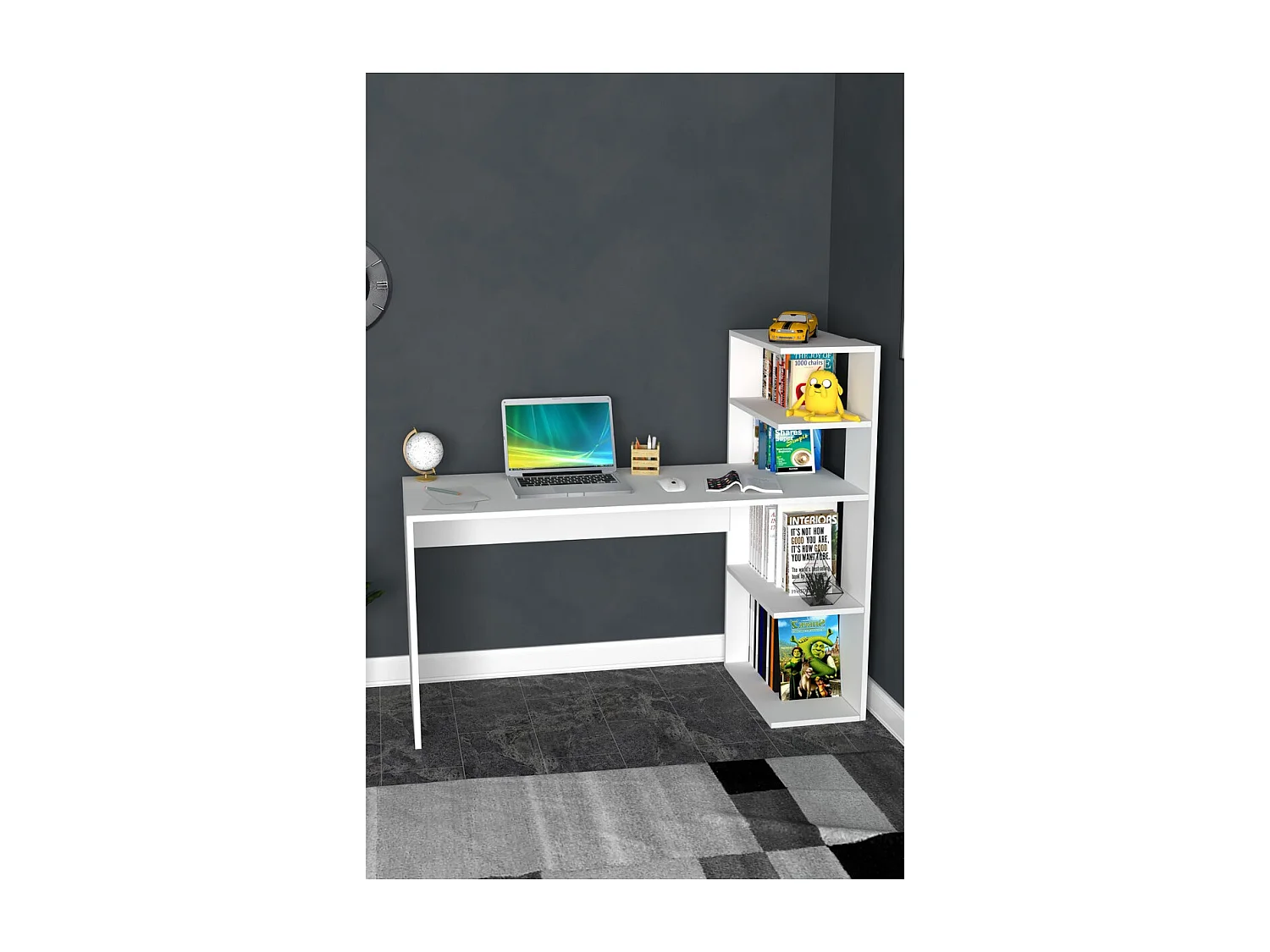 Bureau Audrey, Wit, 50x75x120 cm, Epikasa