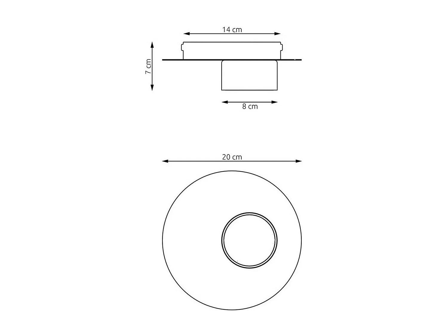 Candeeiro de Teto Bolx, Preto, 20x7x20 cm, Epikasa