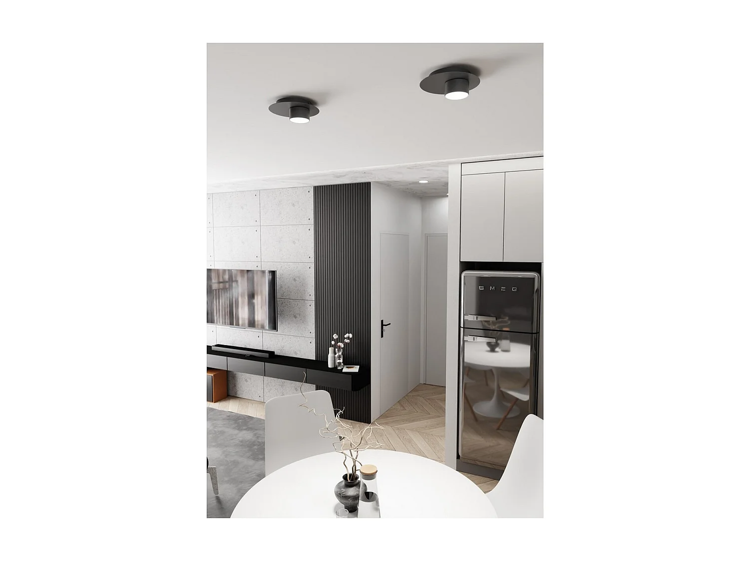 Candeeiro de Teto Bolx, Preto, 20x7x20 cm, Seven Design