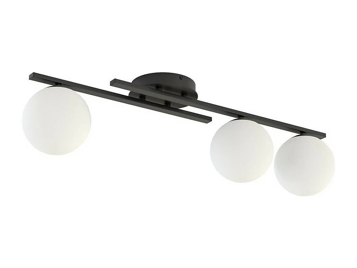 Plafonnier Kairo, Noir, 74x19x20 cm, Seven Design