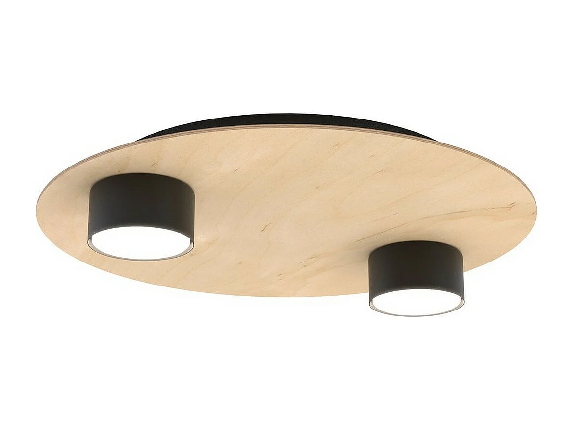 Plafonnier Pixo, Noir, 40x7x20 cm, Seven Design