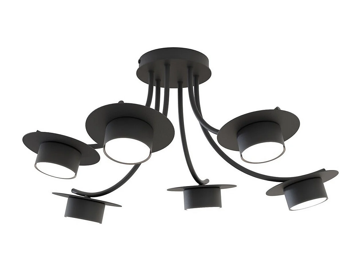 Plafonnier Enso, Noir, 60x29x60 cm, Seven Design