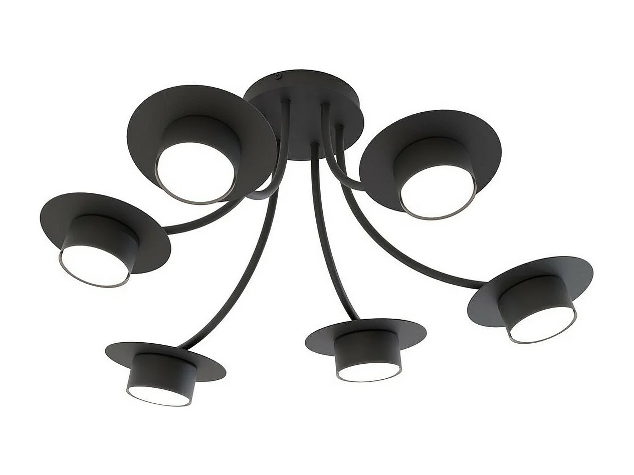 Plafonnier Enso, Noir, 60x29x60 cm, Seven Design