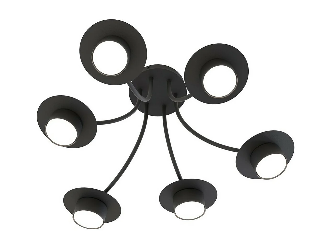 Plafonnier Enso, Noir, 60x29x60 cm, Seven Design