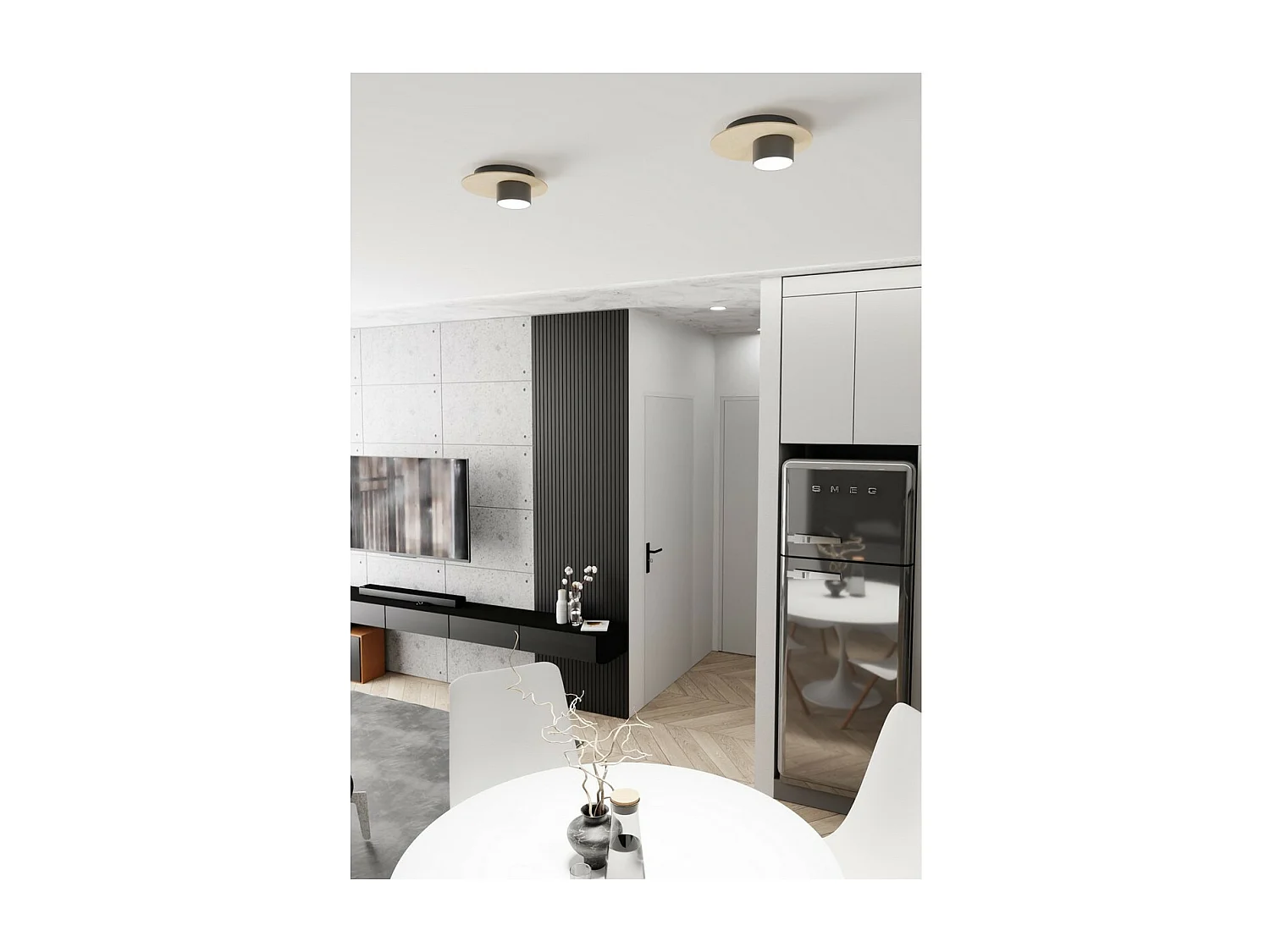 Candeeiro de Teto Pixo, Preto, 20x7x20 cm, Seven Design