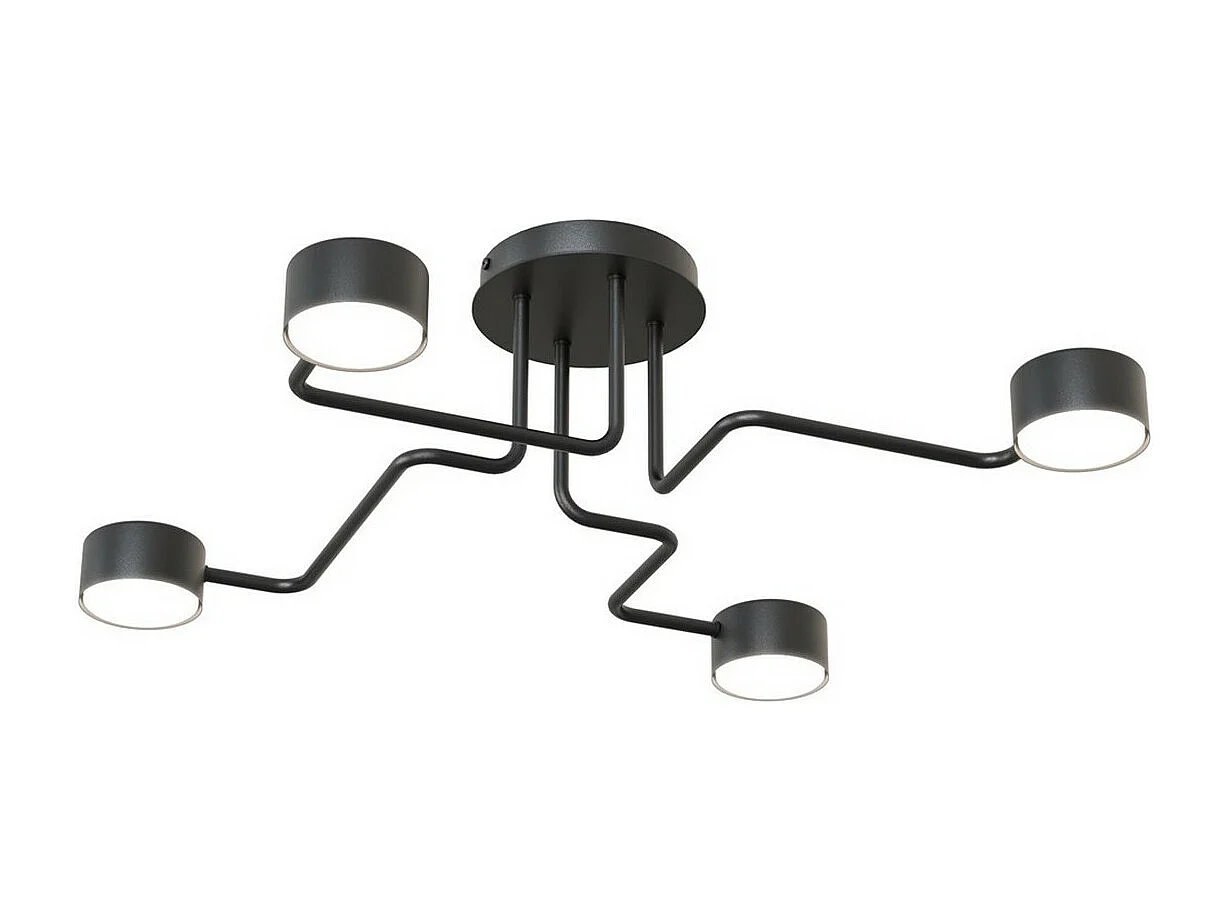 Plafondlamp Kurage, Zwart, 53x18x53 cm, Seven Design
