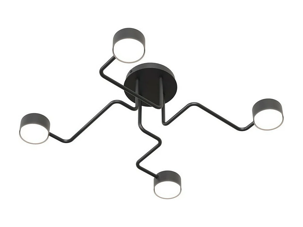 Plafondlamp Kurage, Zwart, 53x18x53 cm, Seven Design