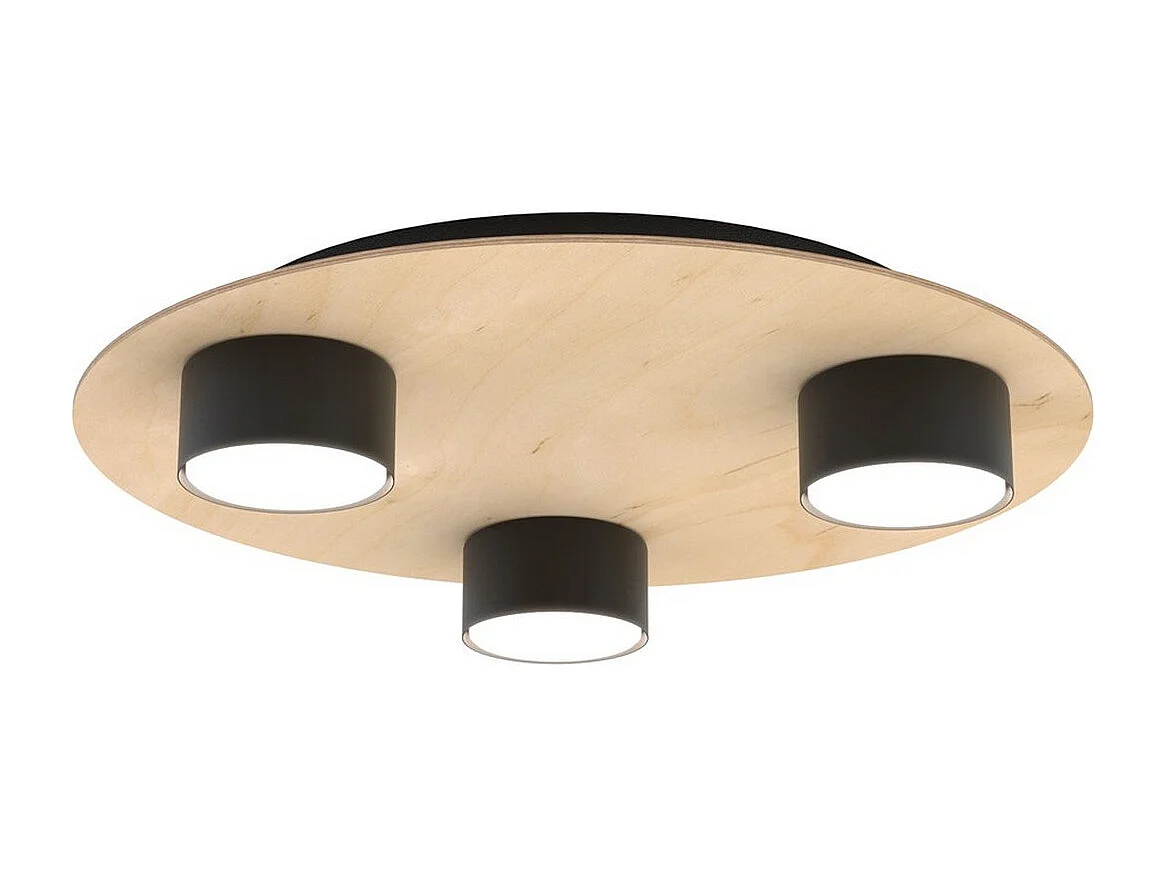 Plafonnier Pixo 1, Noir, 40x7x20 cm, Seven Design