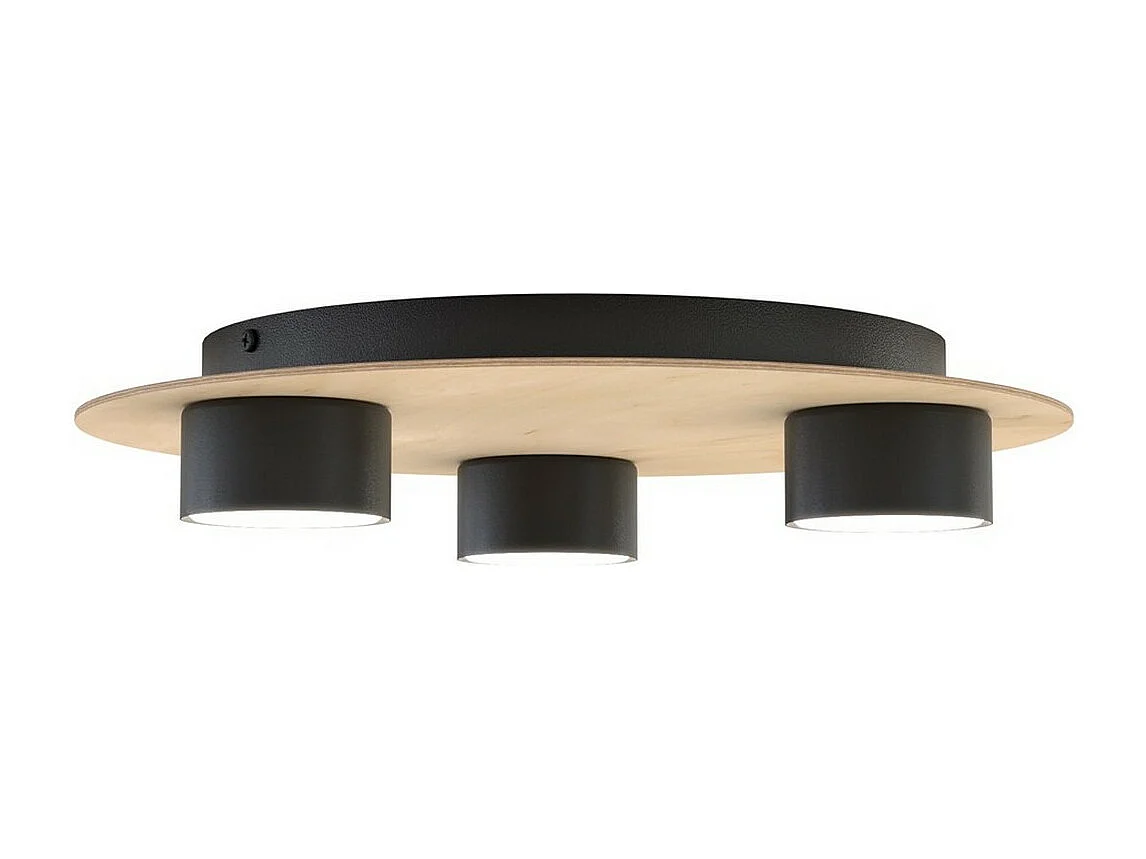 Plafonnier Pixo 1, Noir, 40x7x20 cm, Seven Design