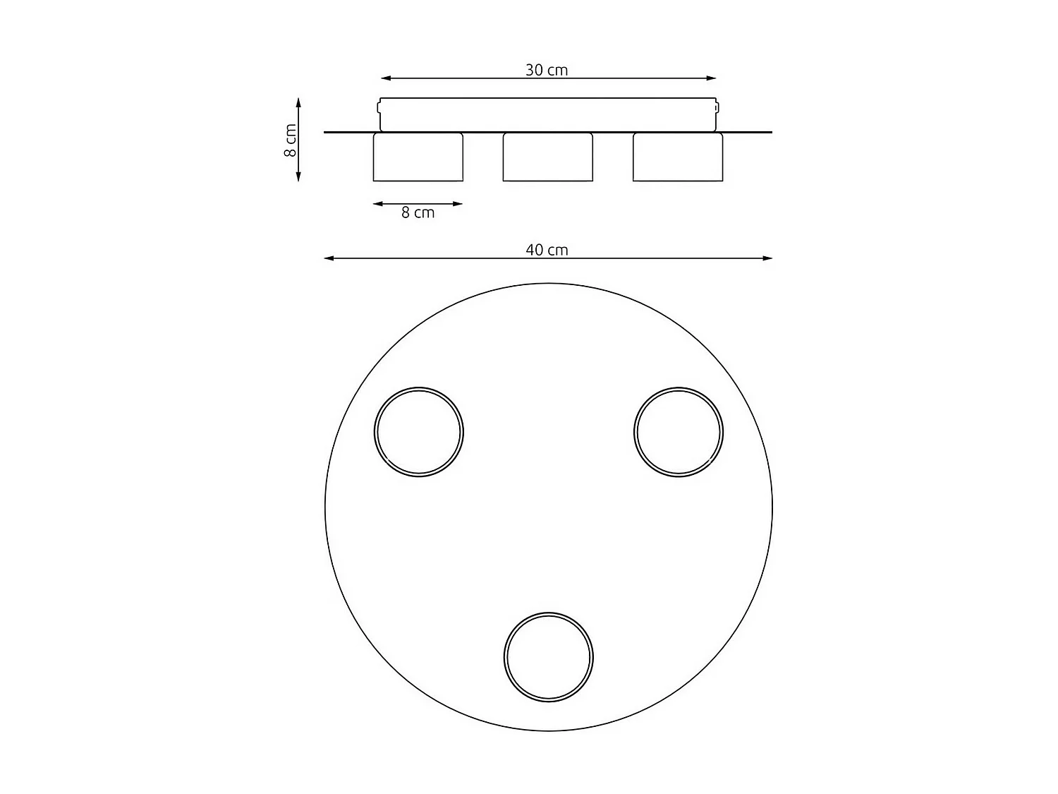 Plafonnier Pixo 1, Noir, 40x7x20 cm, Seven Design