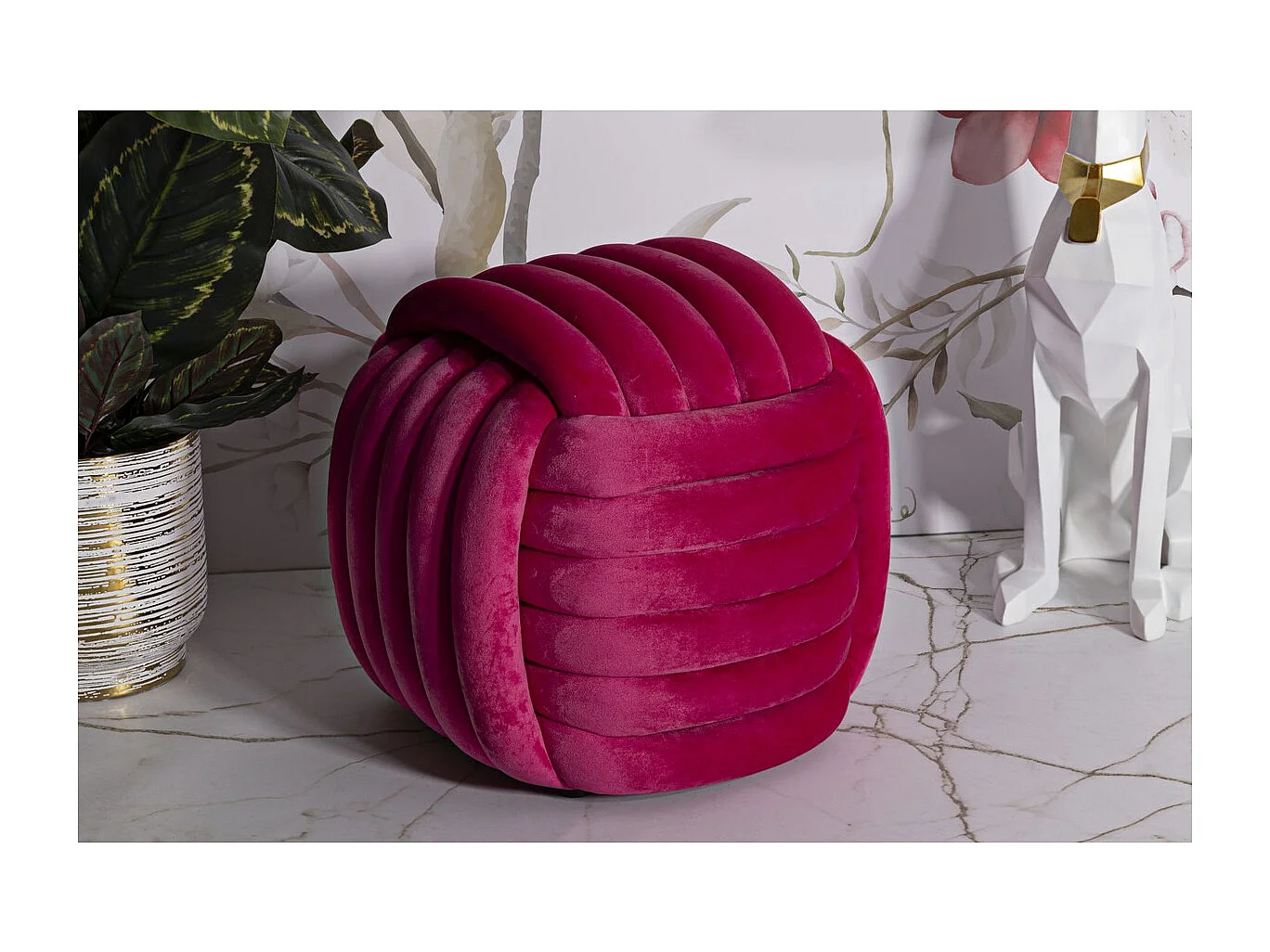 Pouf Coude 7, Rose, 45x45x45 cm, Seven Design