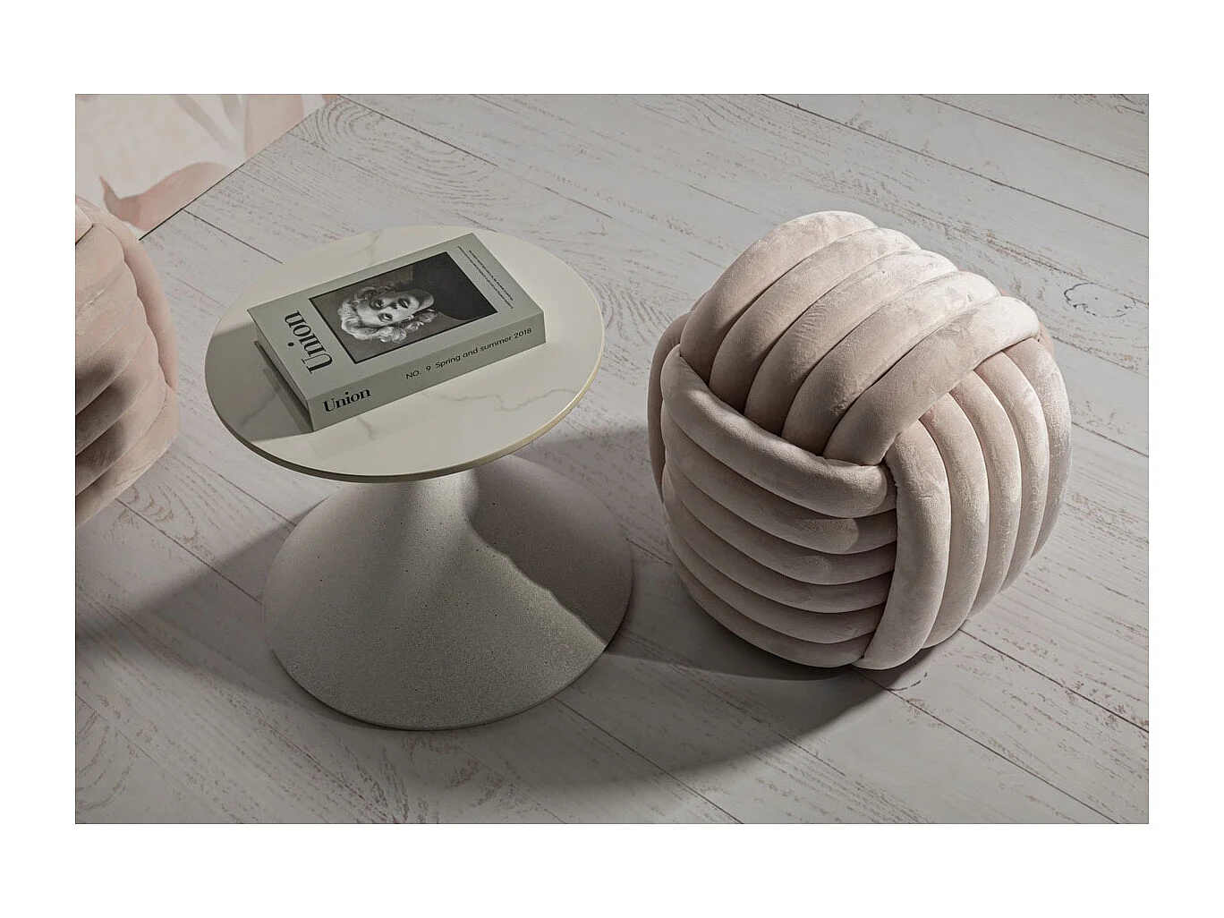 Pouf Coude 5, Rose, 45x45x45 cm, Seven Design