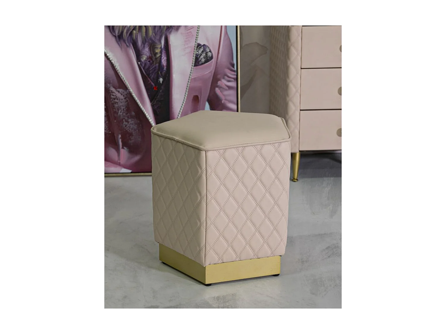 Pouf MF353, Rose, 38x38x38 cm, Seven Design