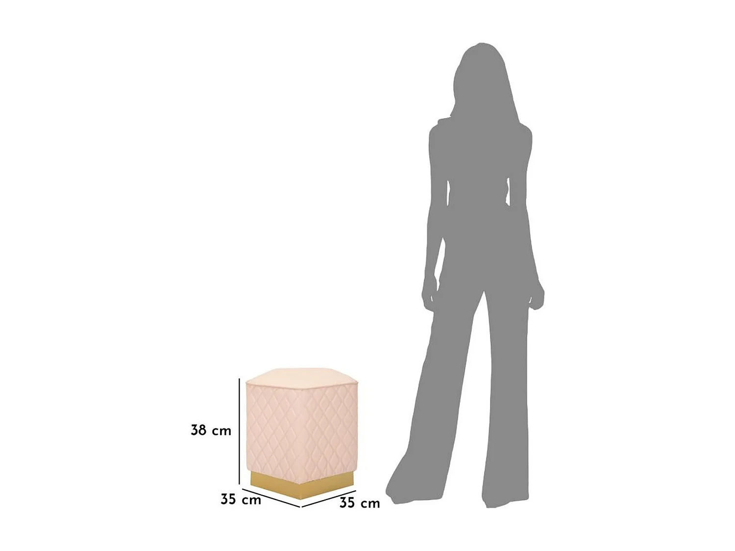 Pouf MF353, Rose, 38x38x38 cm, Seven Design