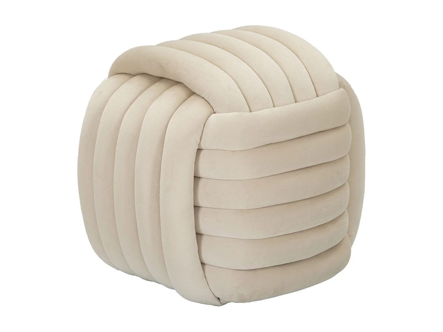 Pouf Coude 3, Beige, 45x45x45 cm, Seven Design