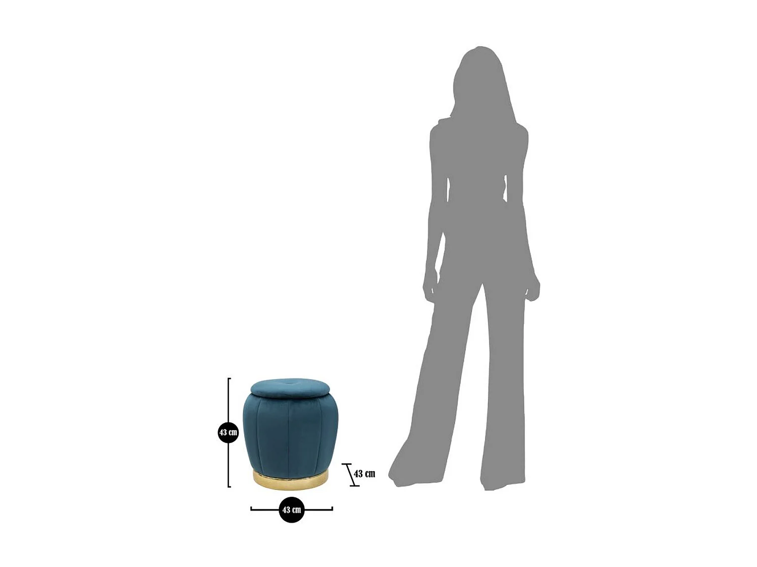 Pufa MF357, Zielony, 43x43x43 cm, Seven Design