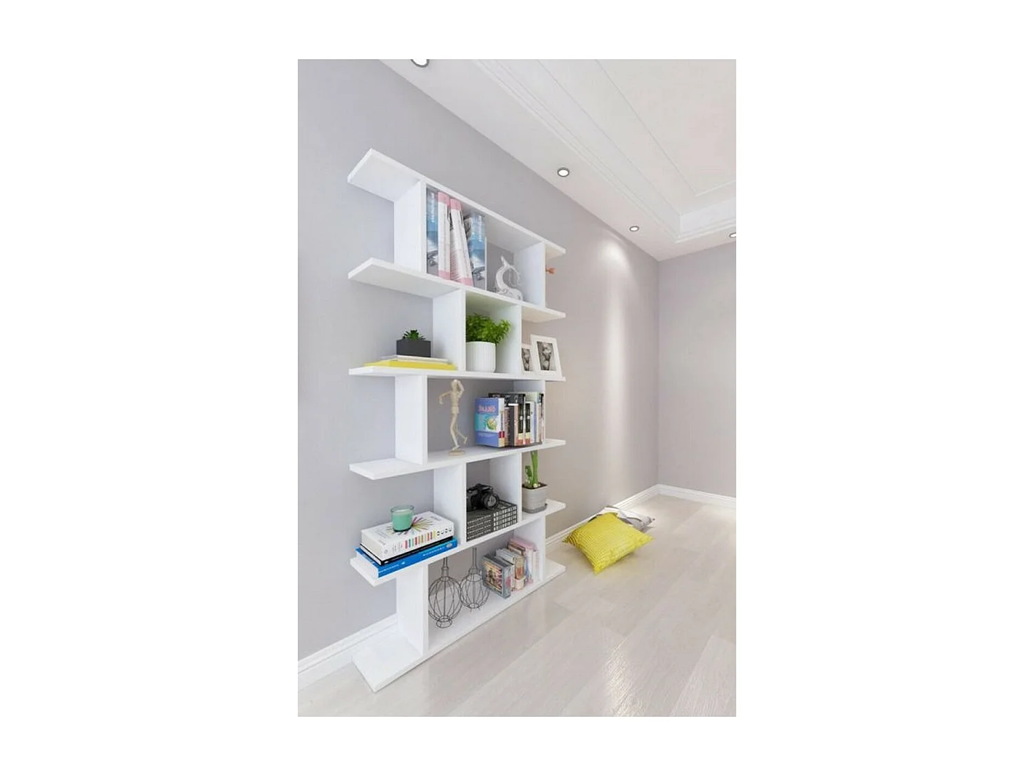 Bibliothèque Jack, Blanc, 20x90x157 cm, Epikasa