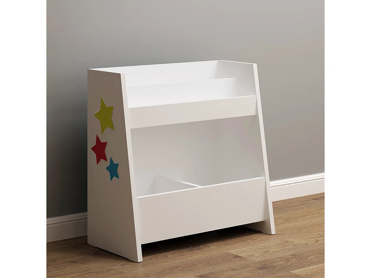 Libreria per Bambini Vitya, Bianco, 60x30x60 cm, Epikasa
