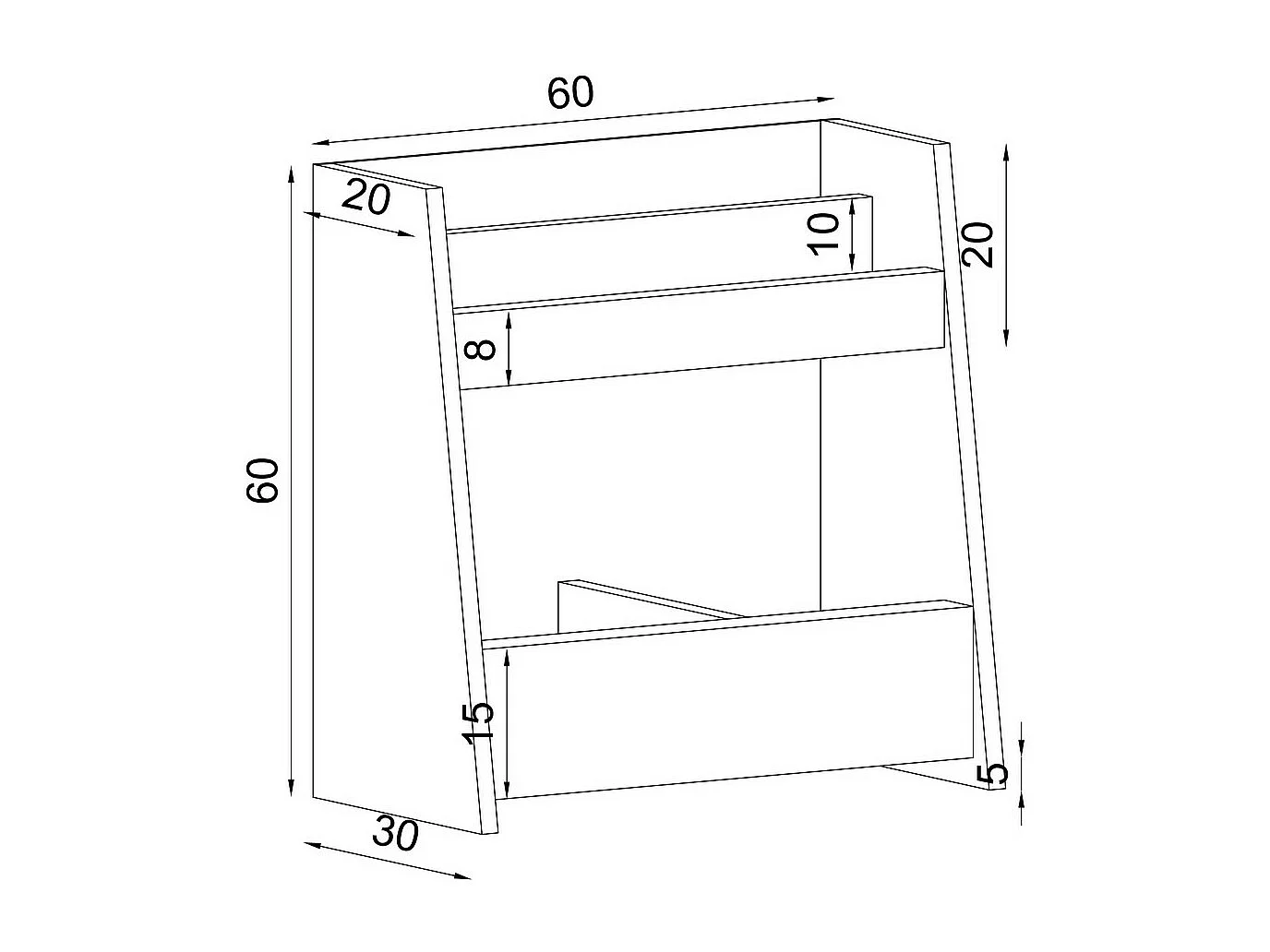 Libreria per Bambini Vitya, Bianco, 60x30x60 cm, Epikasa