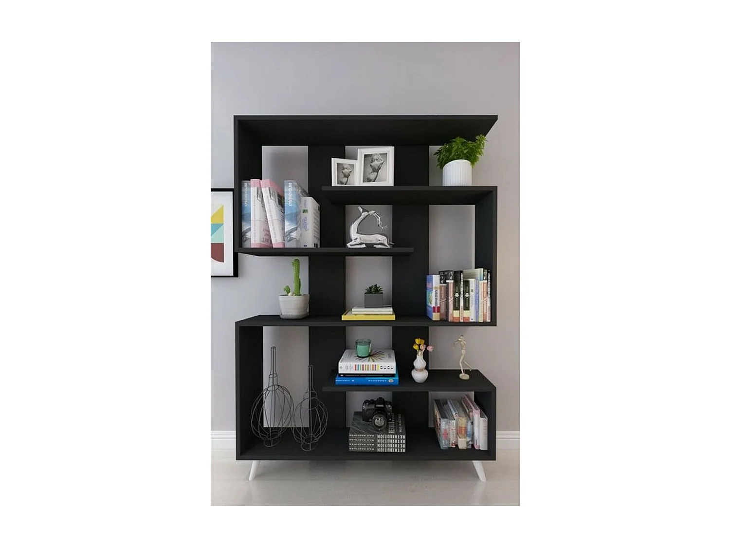 Regał Ellie, Czarny, 20x120x169 cm, Epikasa