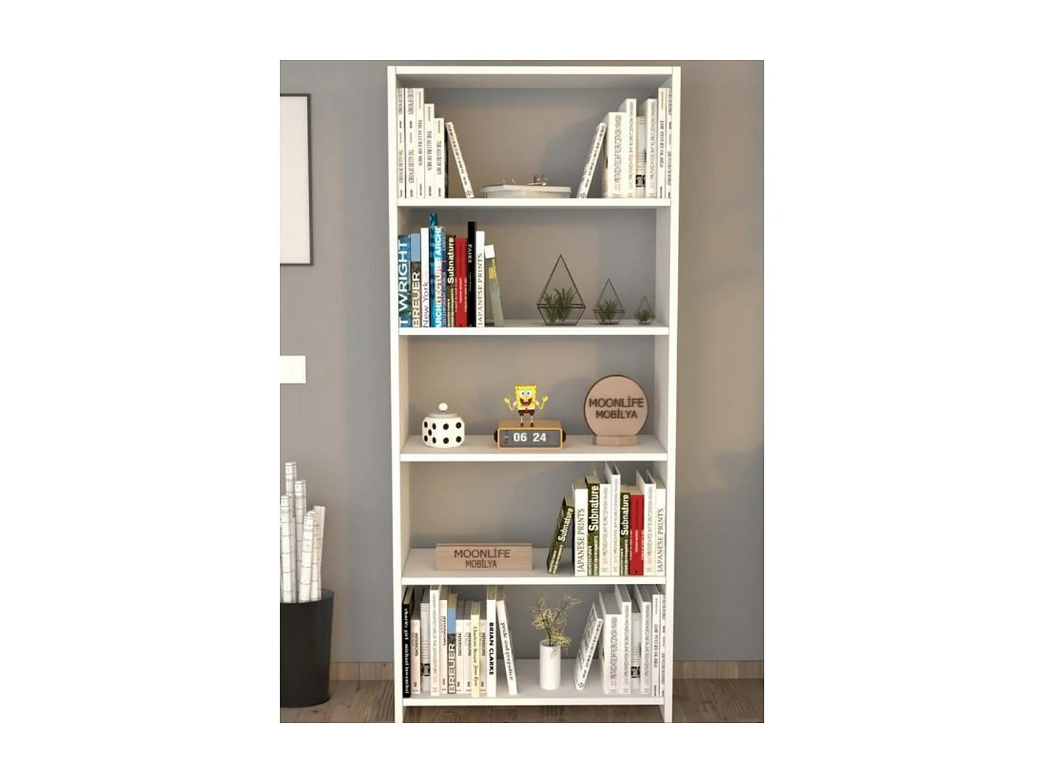 Estante Avery, Branco, 20x57x160 cm, Epikasa