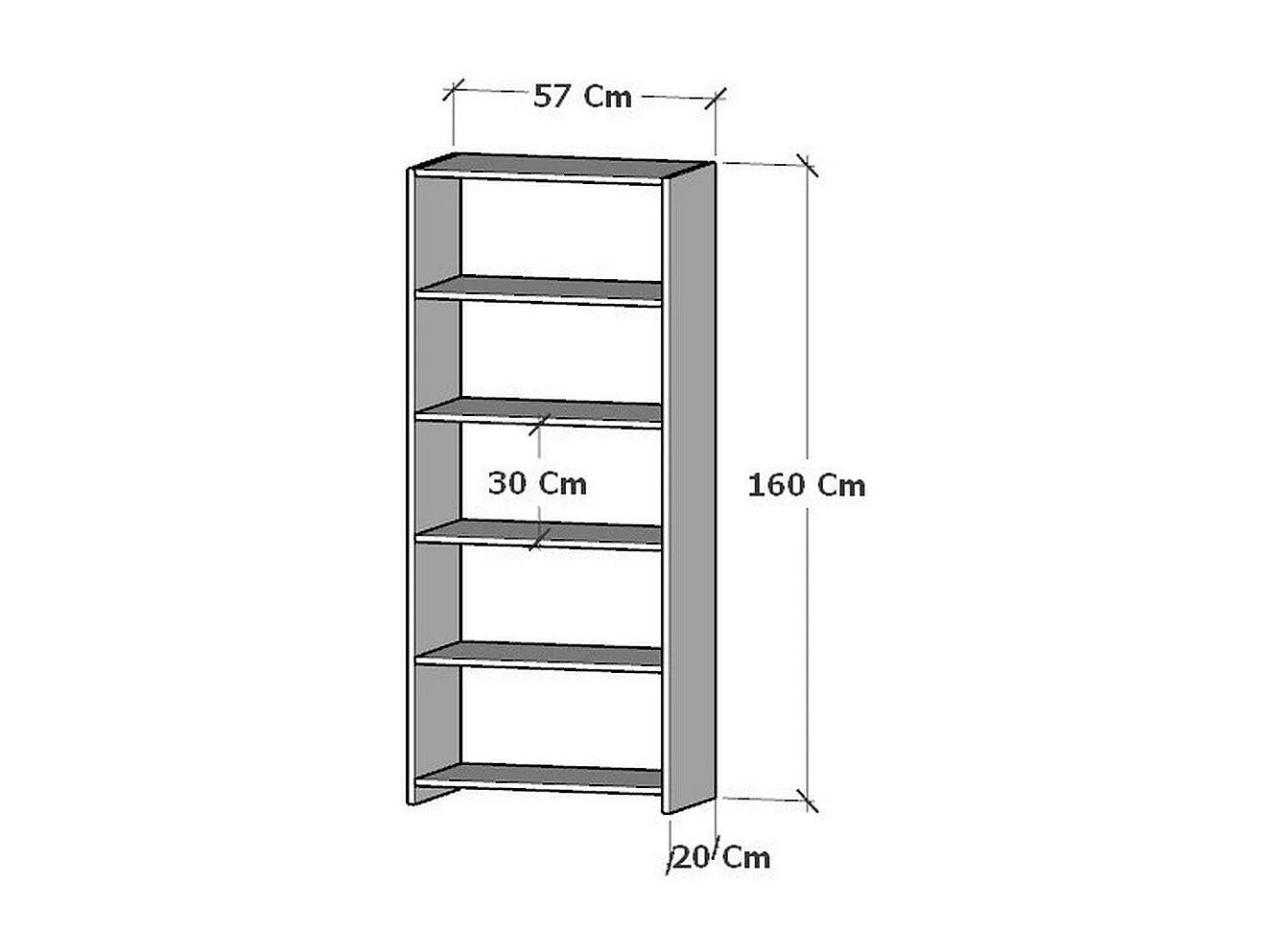 Estante Avery, Branco, 20x57x160 cm, Epikasa