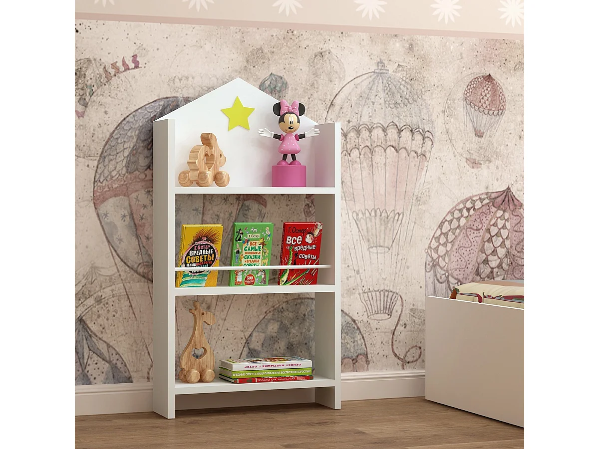 Estantería Infantil Kaitos, Blanco, 50x15x93 cm, Epikasa