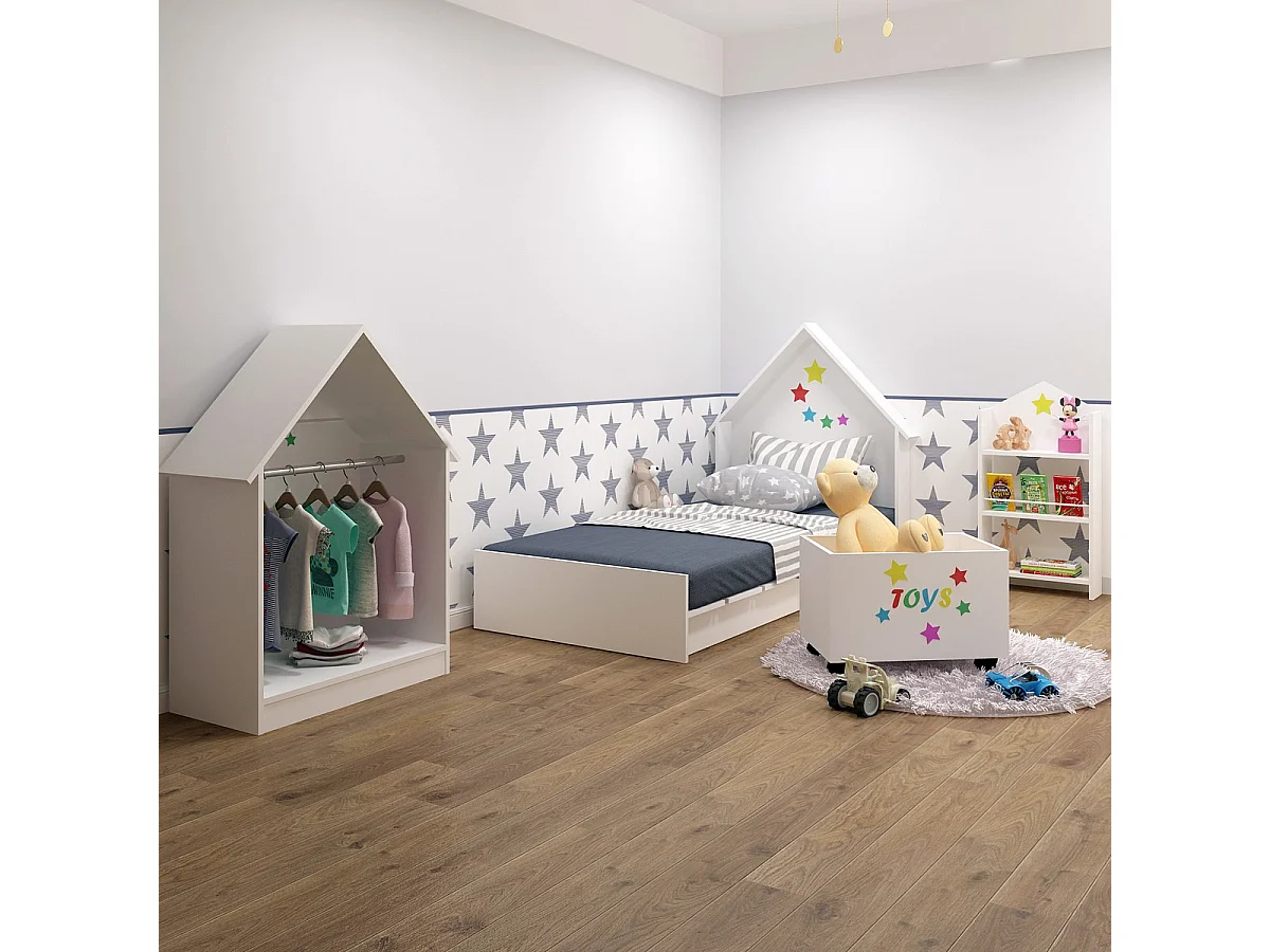 Estantería Infantil Kaitos, Blanco, 50x15x93 cm, Epikasa