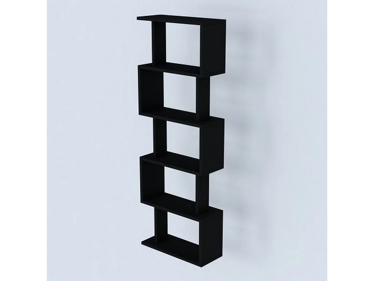 Bibliothèque Brandon, Noir, 20x45x159 cm, Epikasa