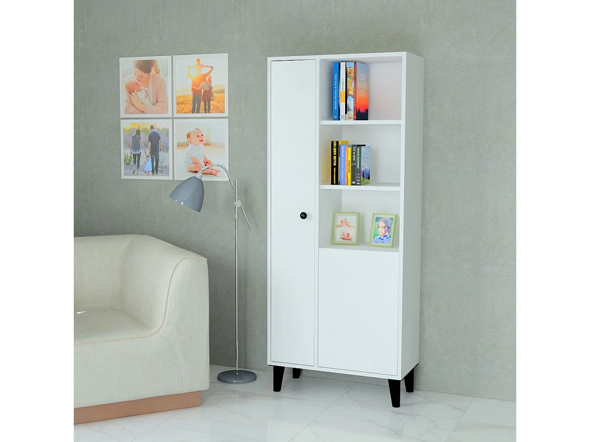 Estante Bursa, Branco, 68x34x163 cm, Epikasa