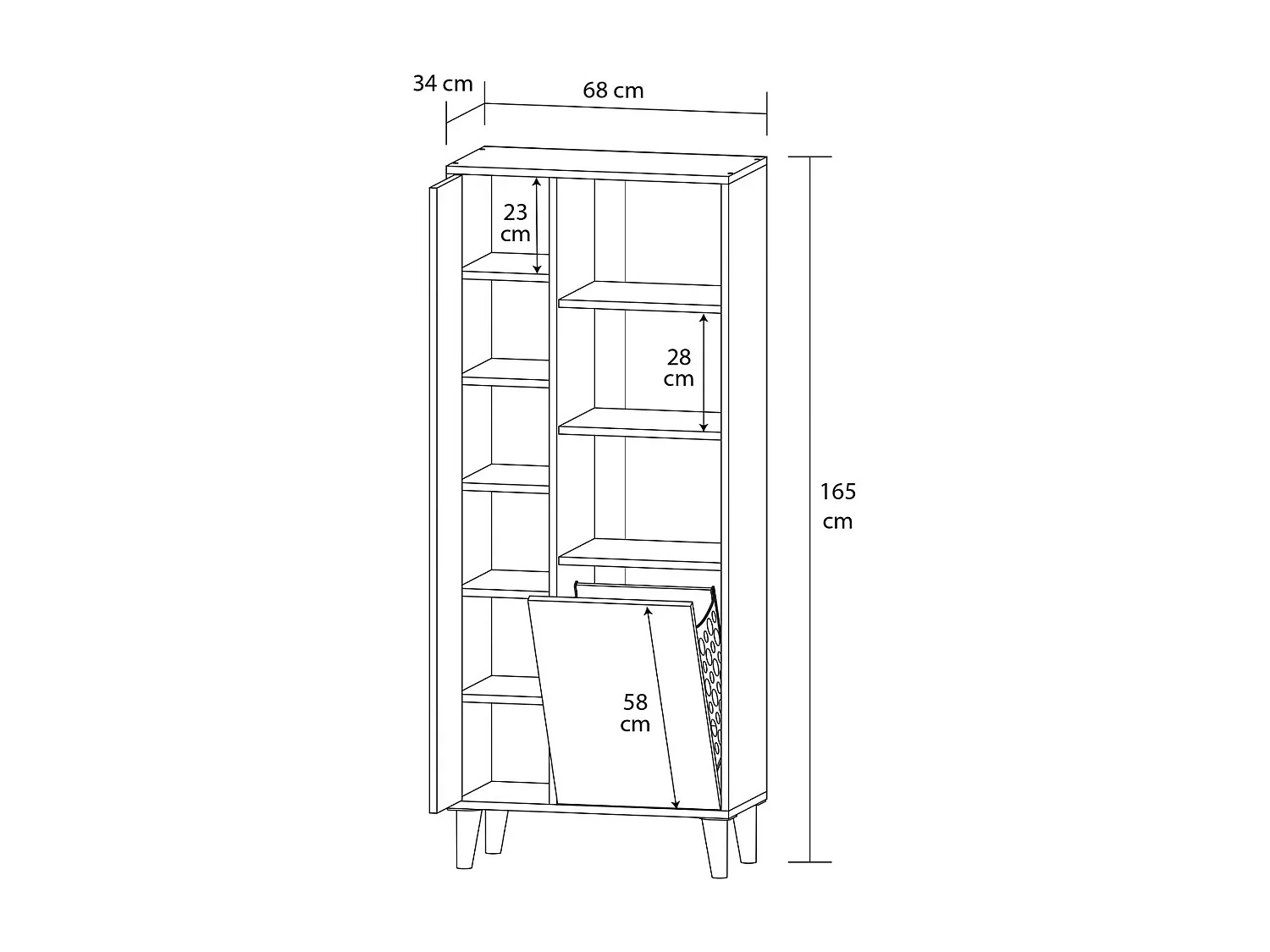 Estante Bursa, Branco, 68x34x163 cm, Epikasa