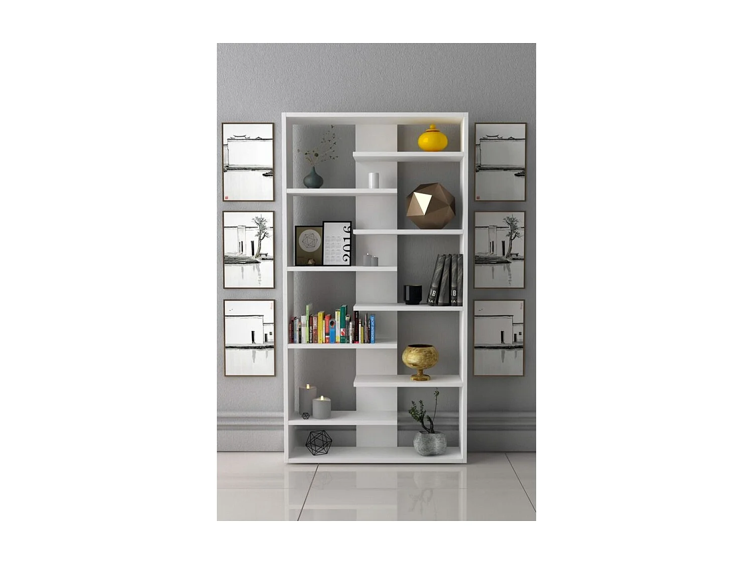 Estante Genesis, Branco, 20x84x160 cm, Epikasa