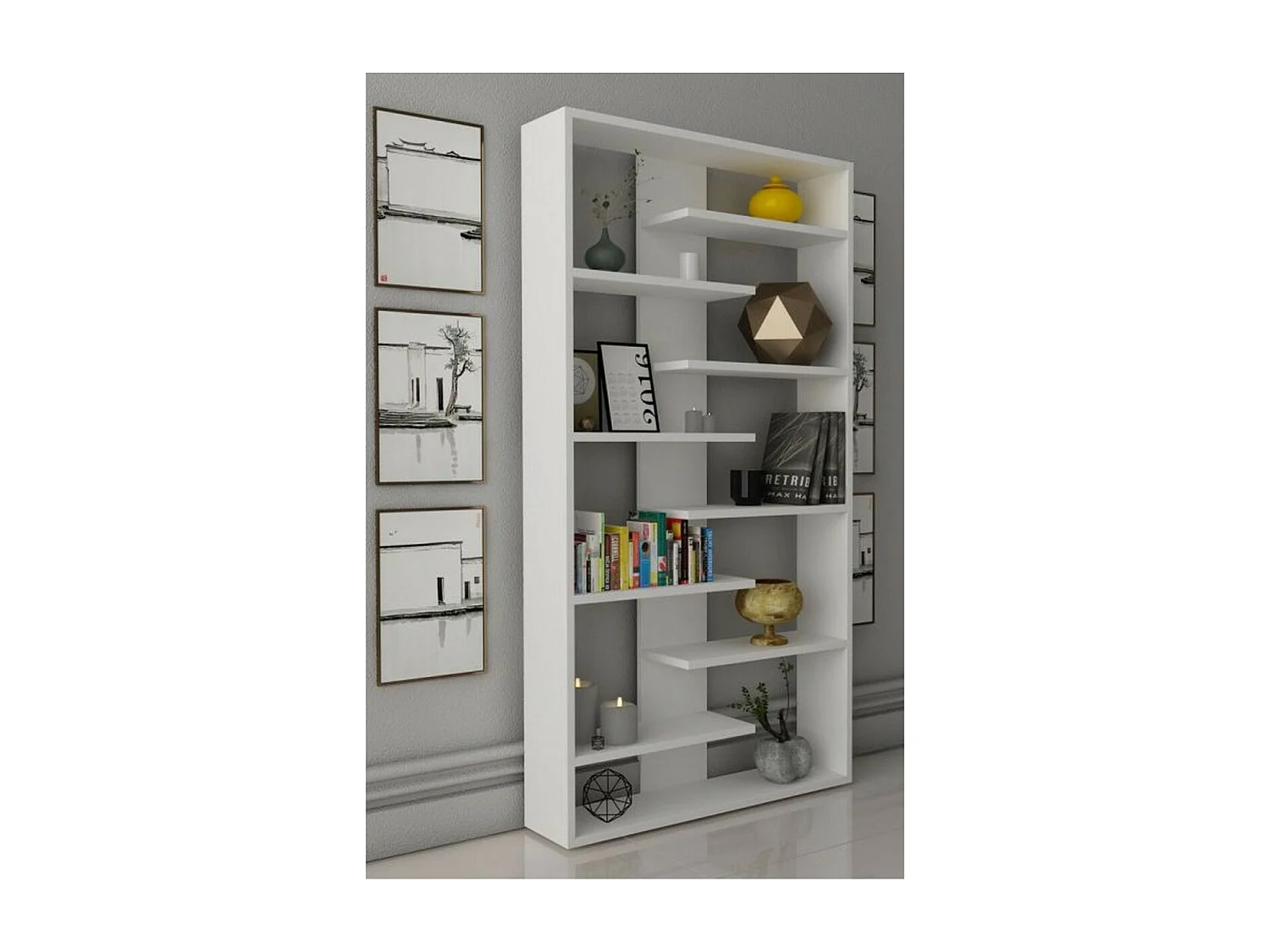 Estante Genesis, Branco, 20x84x160 cm, Epikasa