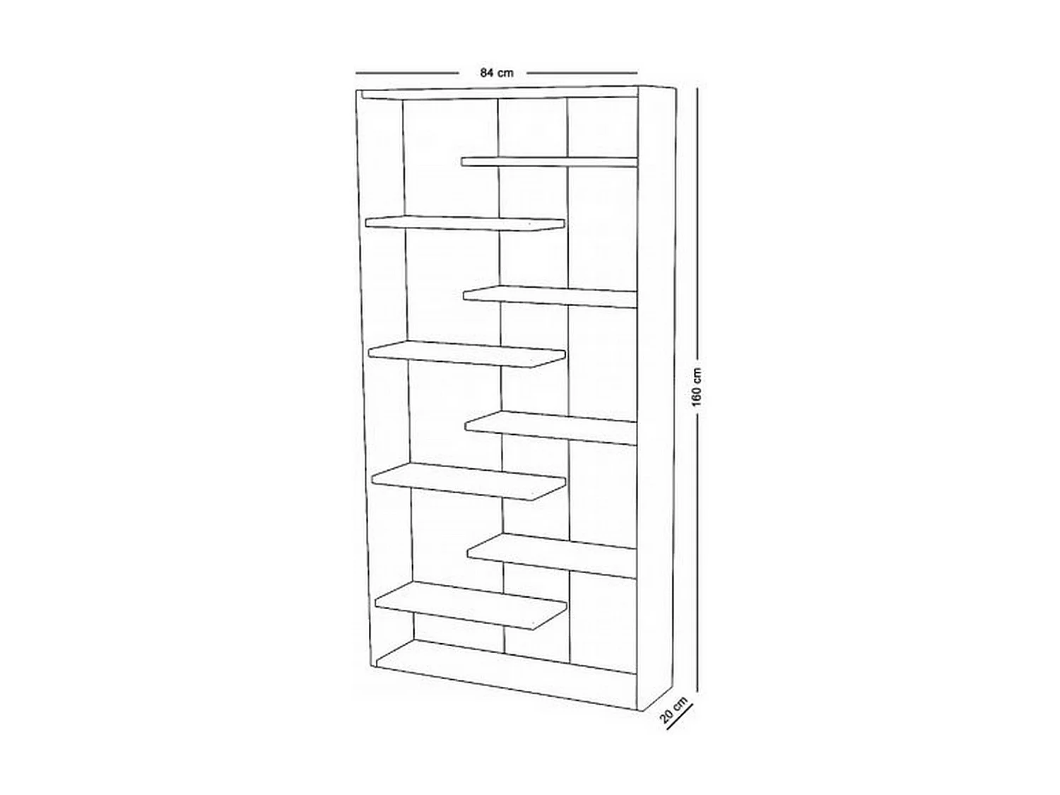 Estante Genesis, Branco, 20x84x160 cm, Epikasa