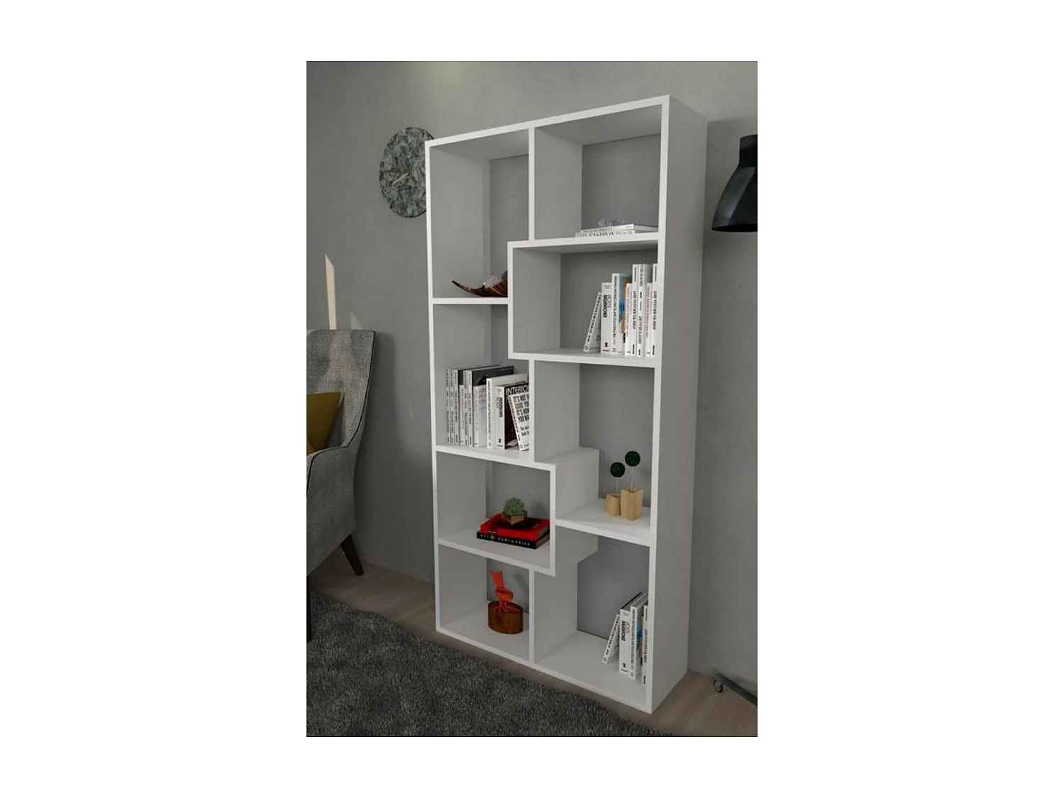 Regał Austin, Biały, 20x79x160 cm, Epikasa