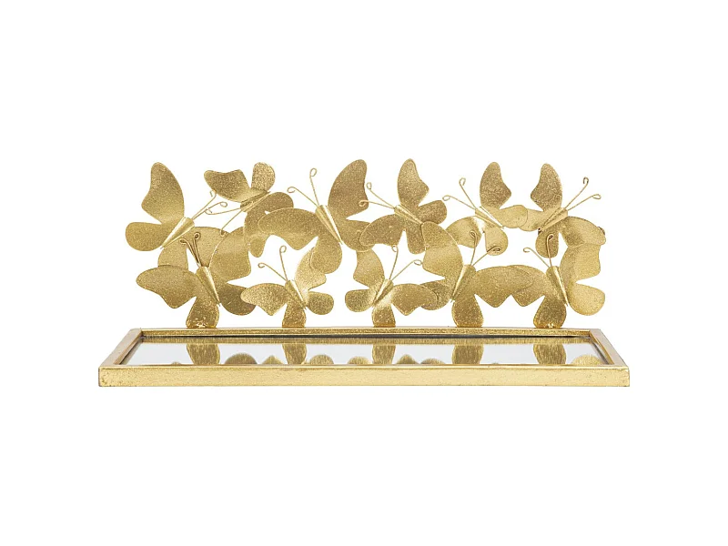 Étagère Papillon 18, Or, 43x19,2x16,5 cm, Seven Design