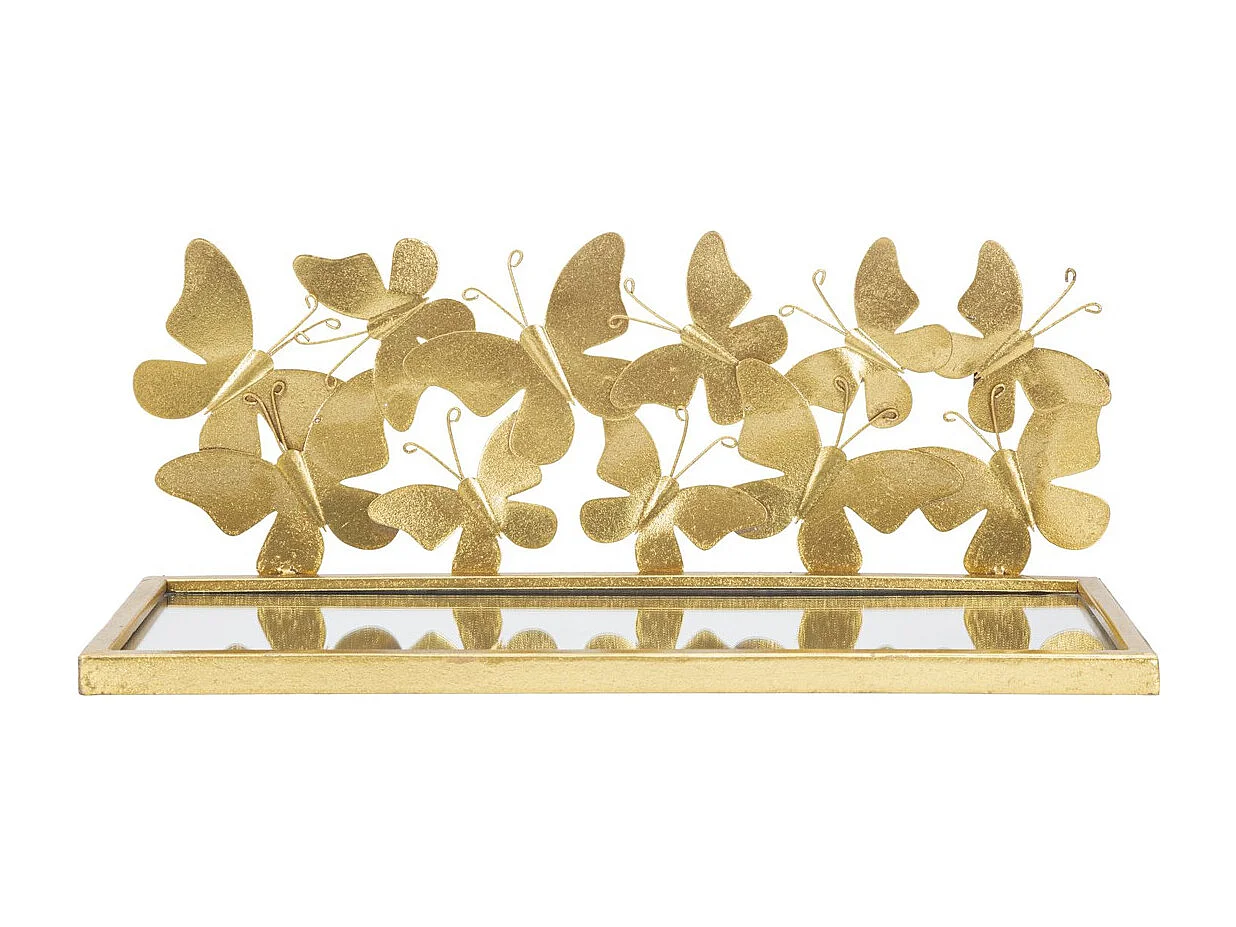 Étagère Papillon 18, Or, 43x19,2x16,5 cm, Seven Design