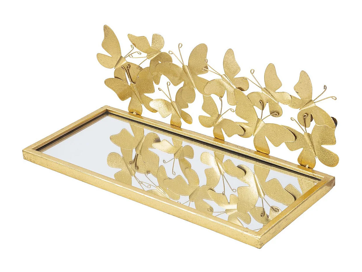 Étagère Papillon 18, Or, 43x19,2x16,5 cm, Seven Design
