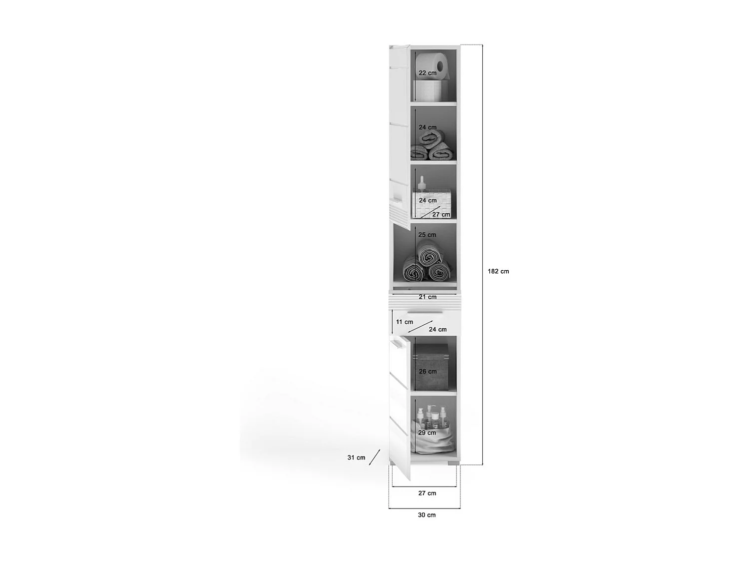 Columna de baño – Blanco lacado – KLEANKIN